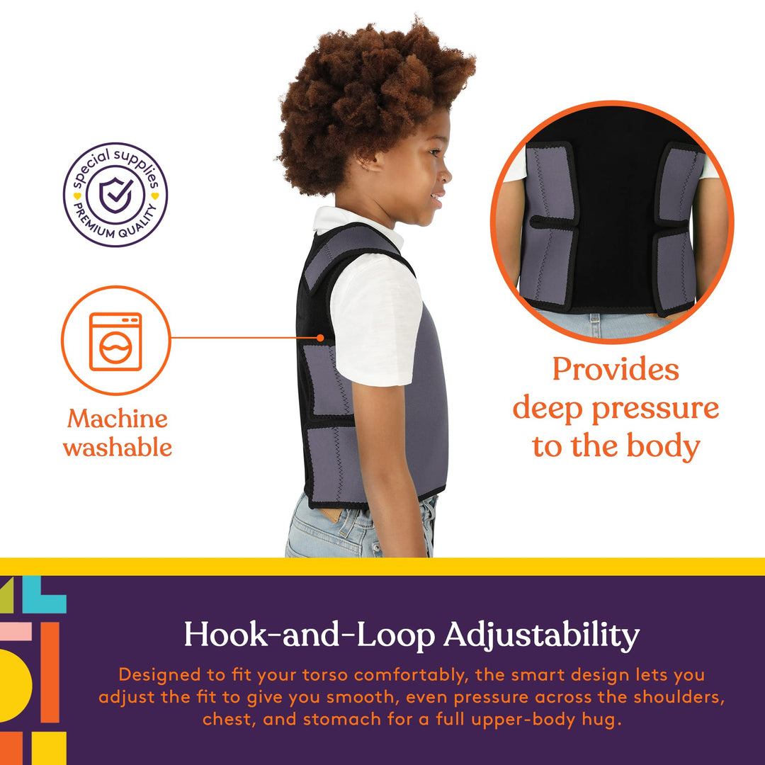 Sensory Compression Vest Deep Pressure Comfort (Grey, Small)