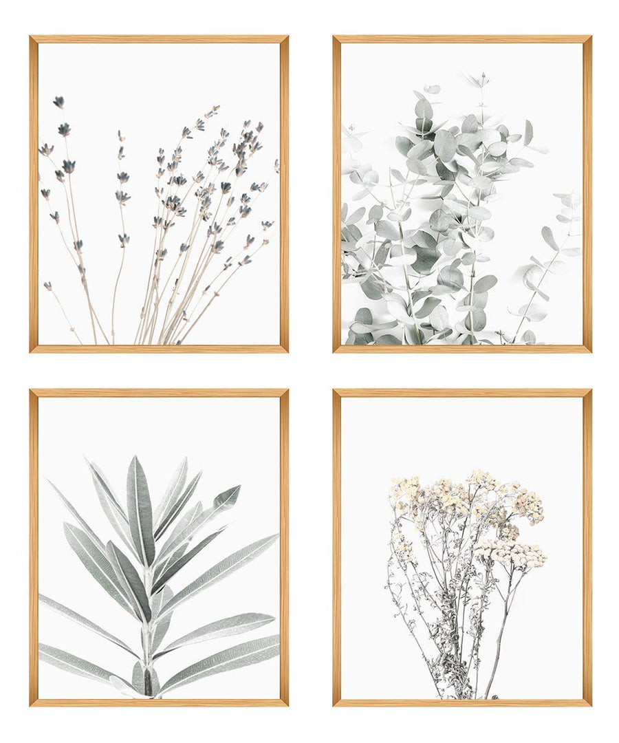Botanical Plant Wall Art Prints- Sets Of 4 (8x10 '') Unframed Wall Decor- Pictures Minimalist Wall Art Photo, Kitchen, Bedroom Wall Decor