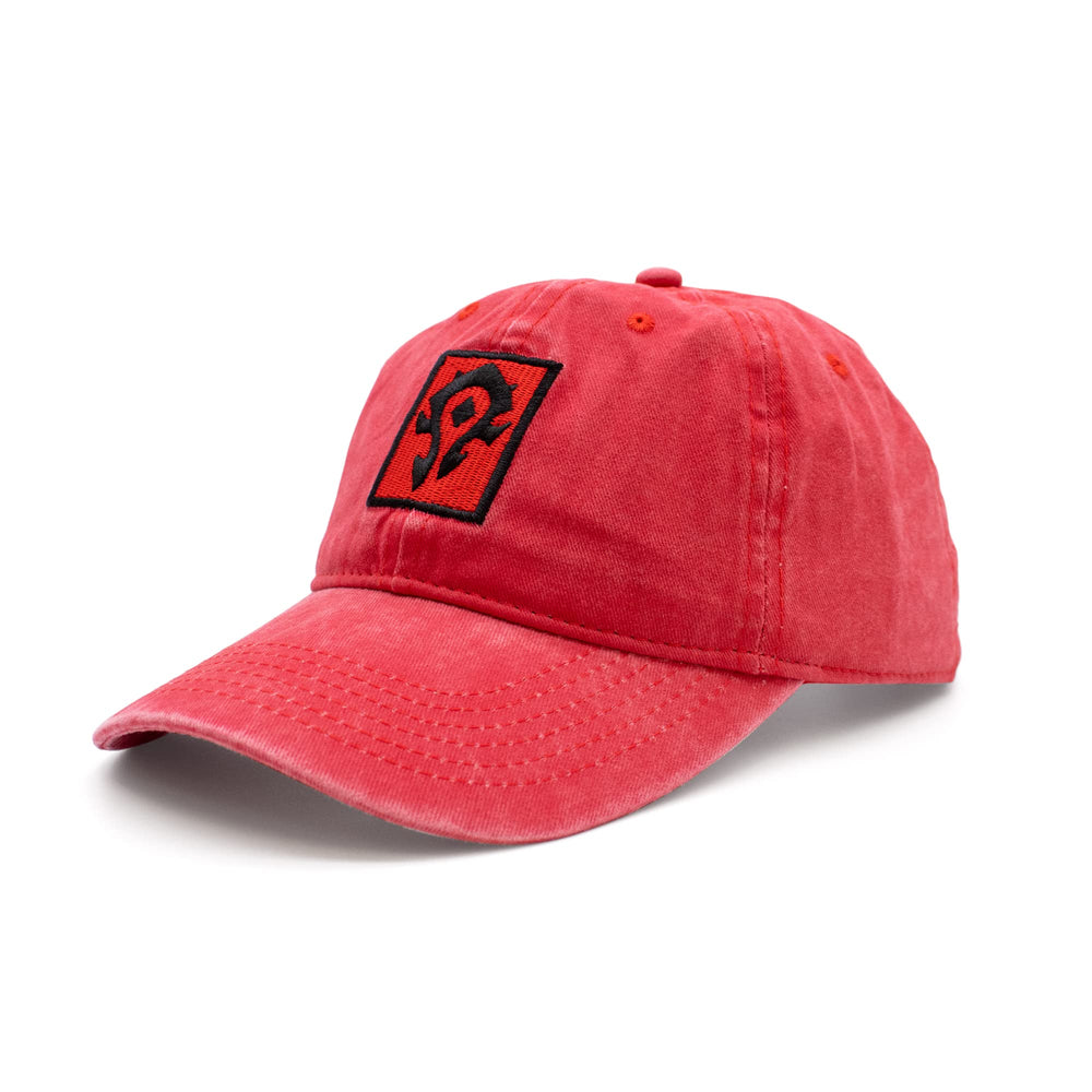 World of Warcraft Horde Knit Patch Dad Hat Red