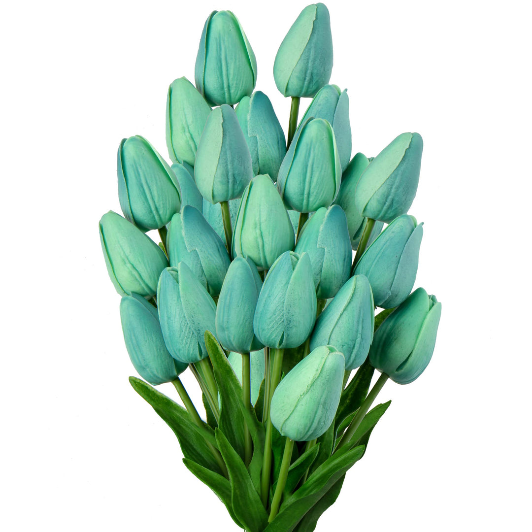 20 Pcs Blue Tulips Artificial Flowers Real Touch Fake Tulips Fake Flowers for Mother&#39;s Day 13.5 Faux Tulips Faux Flowers Bulk Artificial Tulips Flowers for Vase Centerpieces Home Wedding Bouquet