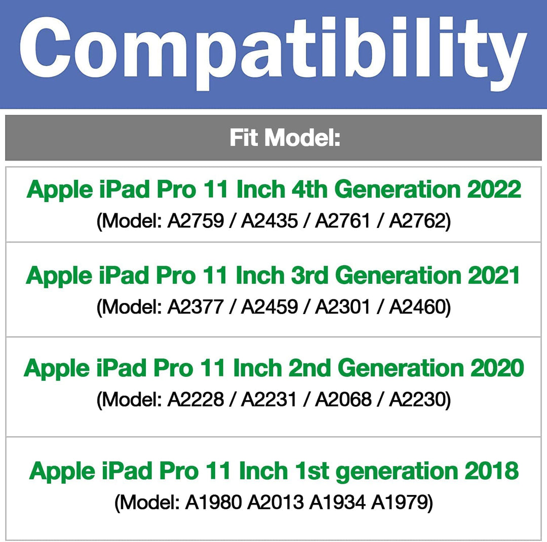 Smart Case for iPad Pro 11 Inch 2022/2021/2020/2018 with Pencil Holder[Support Pencil Charging], Smart Stand Folio for iPad Pro 11 4th Gen 2022/3rd Gen 2021/2nd Gen 2020/1st Gen 2018 -Black