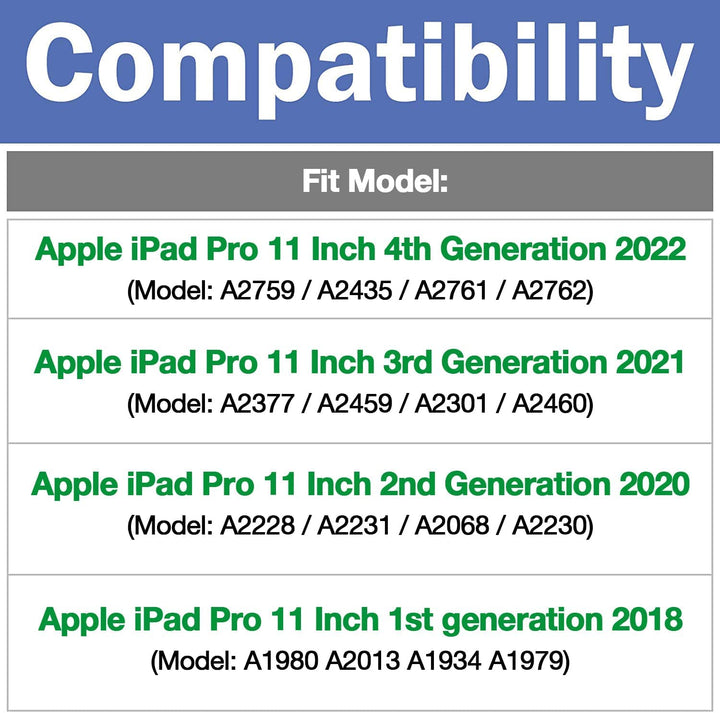 Smart Case for iPad Pro 11 Inch 2022/2021/2020/2018 with Pencil Holder[Support Pencil Charging], Smart Stand Folio for iPad Pro 11 4th Gen 2022/3rd Gen 2021/2nd Gen 2020/1st Gen 2018 -Black