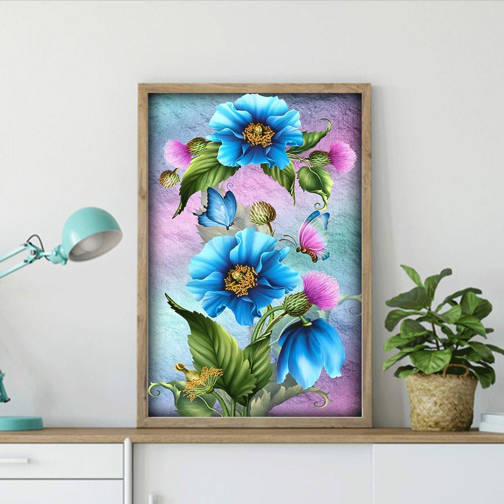 5D Diamond Painting Kit,5d Crystal Round Diamond Painting Morning Glory Rhinestone Embroidery Cross Stitch Kits Supply Arts Craft Canvas Wall Decor Stickers Home Decor 12x19 inches