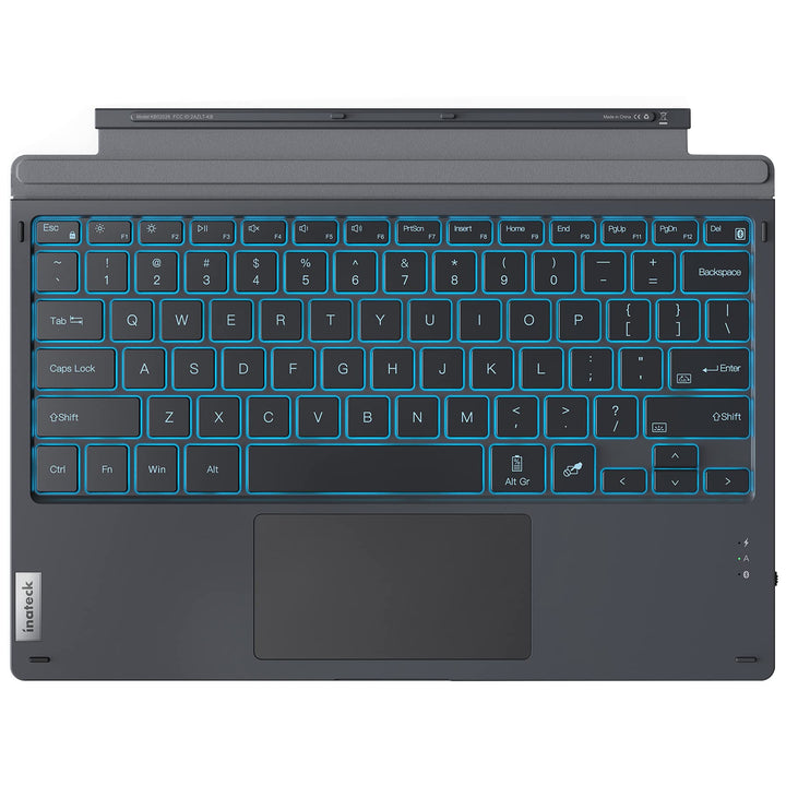 Surface Pro 7 Keyboard, Bluetooth 5.0, 7-Color Backlight, Compatible with Surface Pro 7/7+/6/5/4, KB02026 Gray