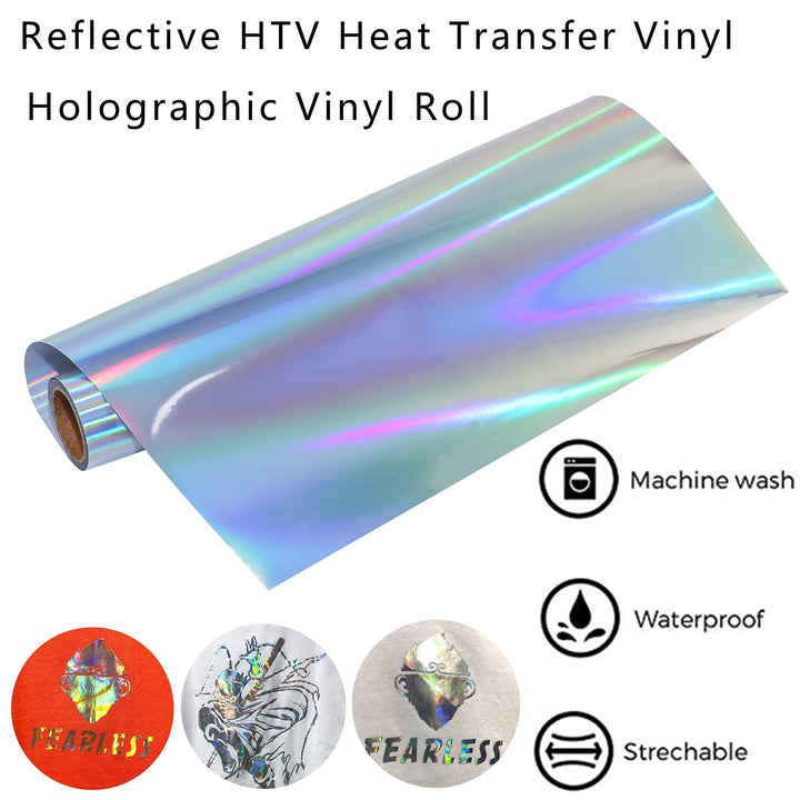 Holographic Htv Heat Transfer Vinyl Roll Reflective Htv 12 Inch x 6 Feet Htv Heat Hransfer for Silhouette CameoVinyl RollsVinyl Design for T-Shirts Heat Vinyl Design