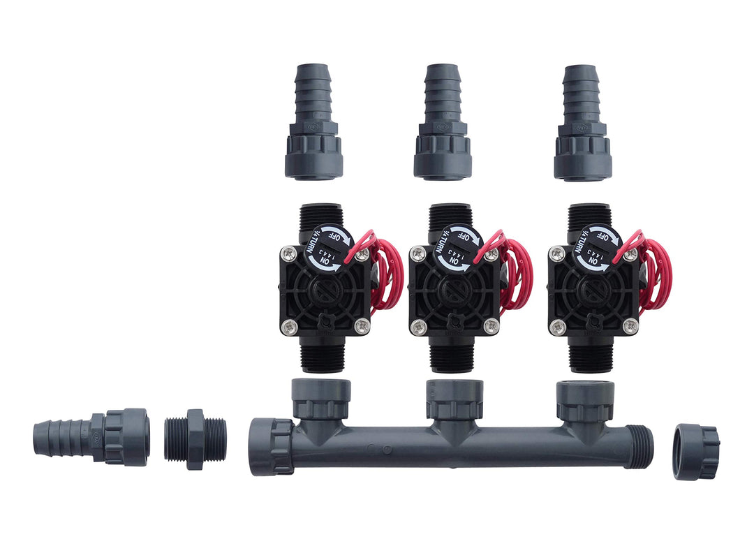 Hunter PGV101-MM 3 Zone Dura Manifold Valve Kit with Flow Control - Barb PGV101MM (3 Zone)