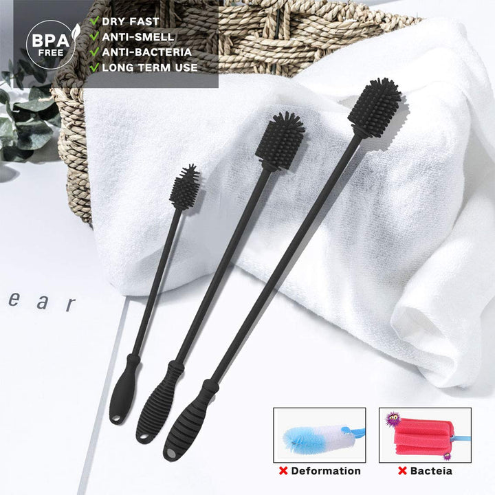 Gute Silicone Bottle Brush, Bottle Cleaner Brushes Set 