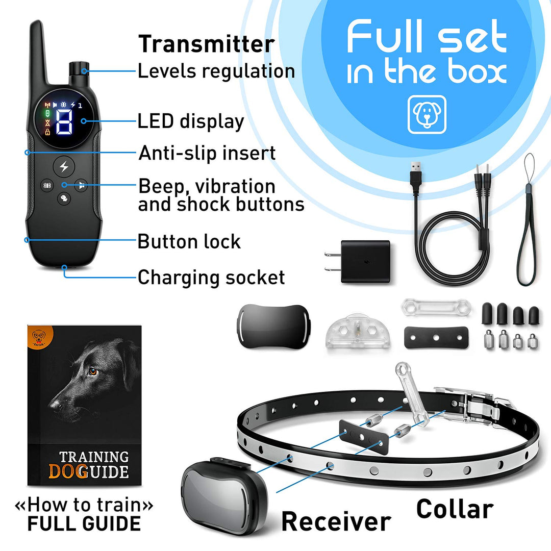 Extra Small Size Dog and Puppy Training Collar with Remote for Small Dogs 5-15lbs and Puppies with Shock - Waterproof and 1000 Ft Range