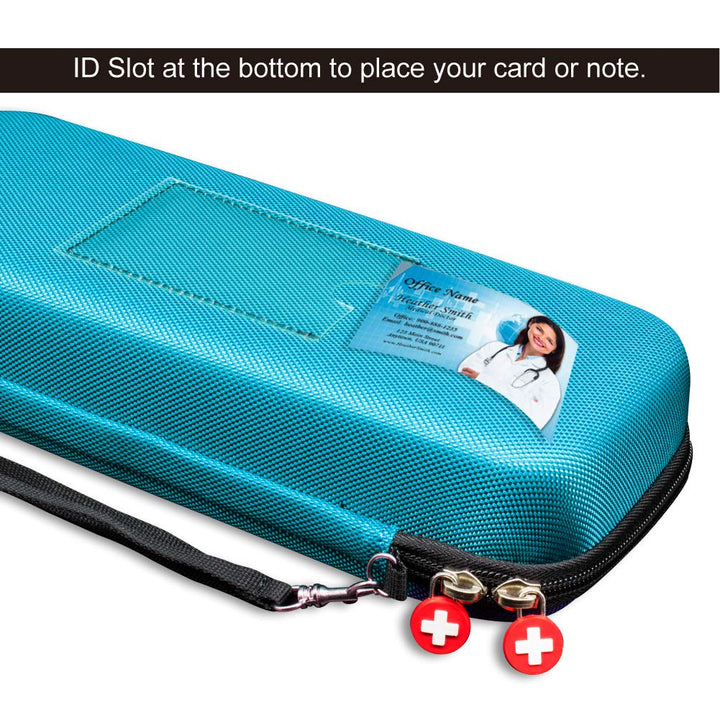 Hard Stethoscope Case, Large Stethoscope Carrying Case with ID Slot, Compatible with 3M Littmann/ADC/Omron/MDF Stethoscope Includes Mesh Pocket for Nurse Accessories (Turquoise)