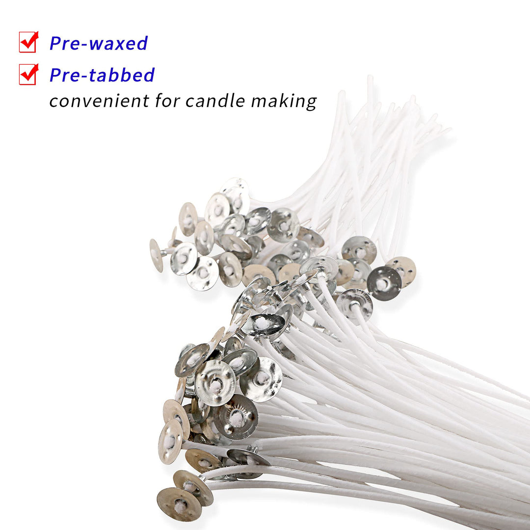 100 Piece 10 inch Candle Wicks-Pre-Waxed-Candle Wicks for Candle Making.