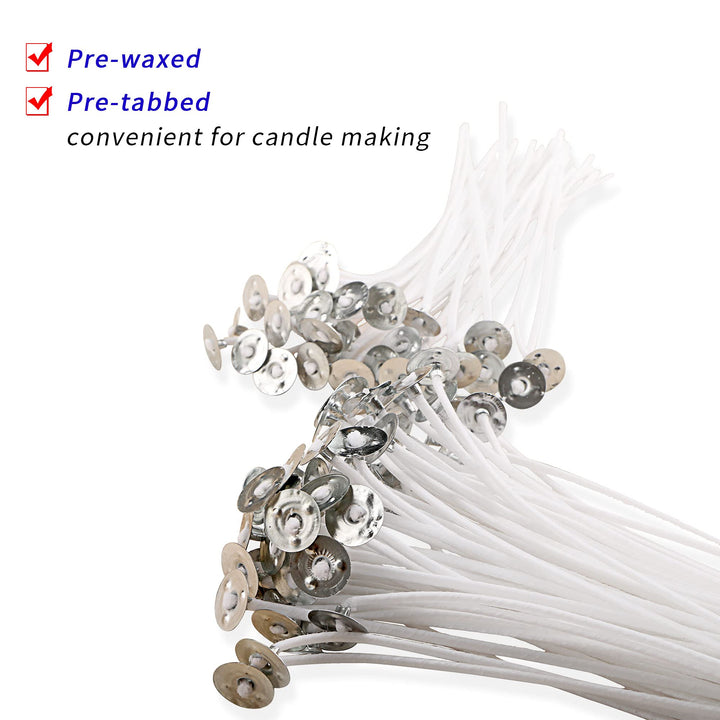 100 Piece 10 inch Candle Wicks-Pre-Waxed-Candle Wicks for Candle Making.