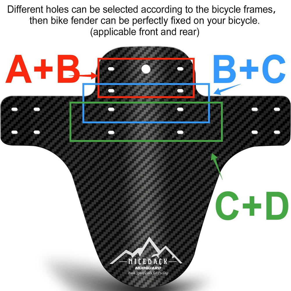 Bike Fender, Adjustable MTB Mud Guard, Front and Rear Compatible Mudguards fits 26, 27.5, 29 Fat Tire Bikes and All Disc Brake Bicycles