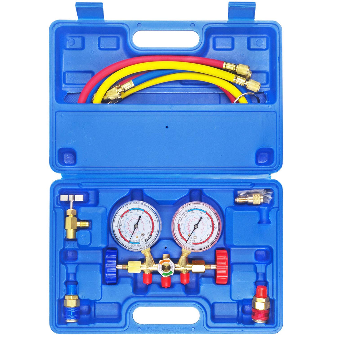 JIFETOR 3 Way AC Manifold Gauge Set, HVAC Diagnostic Re