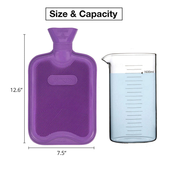 2 Liter Premium Classic Rubber Hot Water Bottle w Cute 