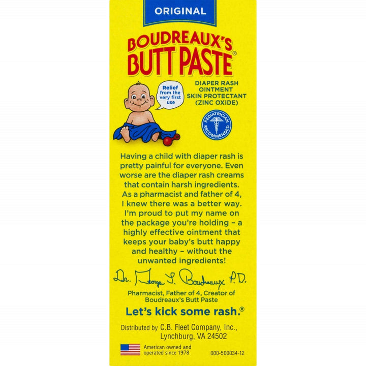 Boudreaux's Butt Paste Diaper Rash Ointment, Zinc Oxide, 2 Ounce Box