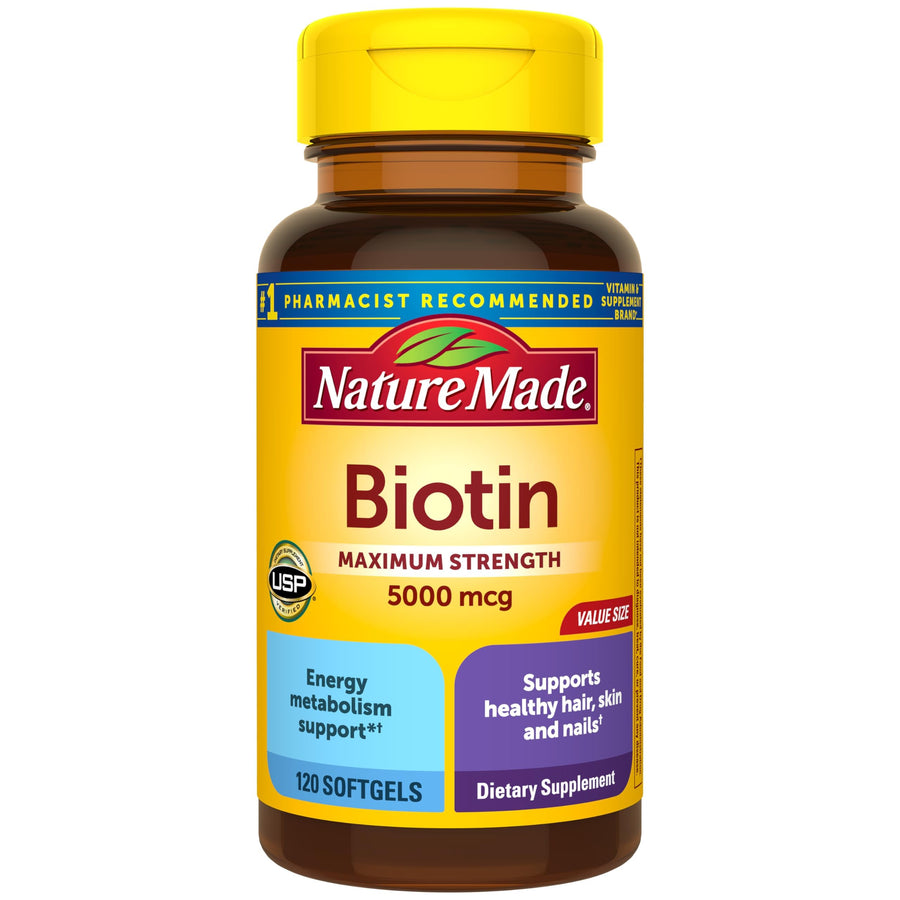 Nature Made Maximum Strength Biotin 5000 mcg, Dietary S
