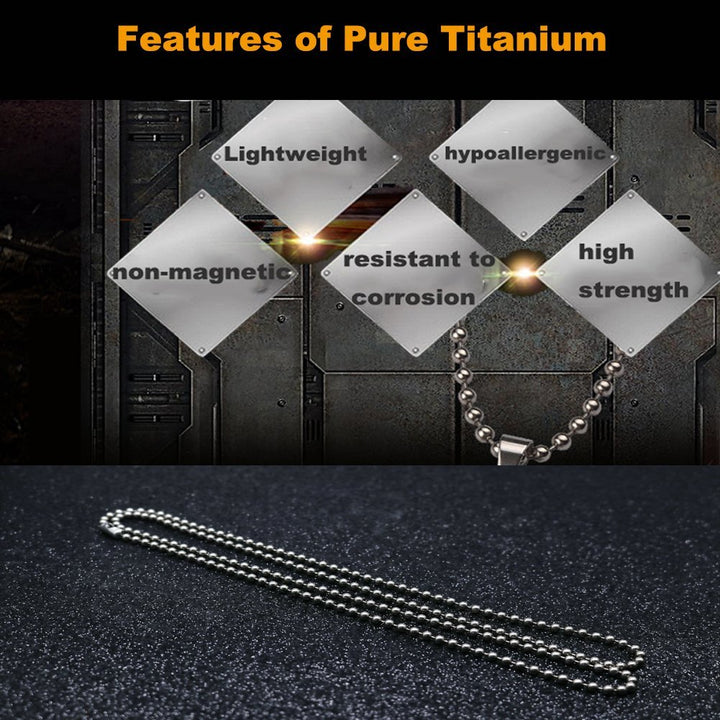 Pure Titanium Bead Ball Chain Necklace, Jewelry Chain Adjustable with Gift Package for Men and Women (2.4mm Bead-24in Length)