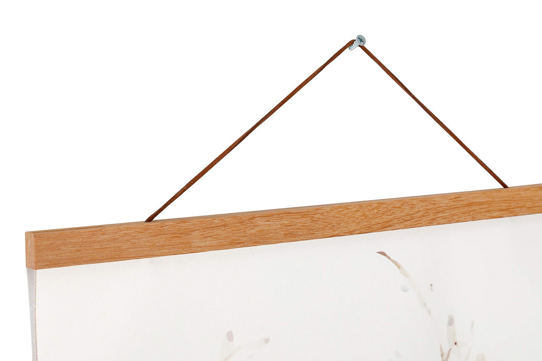 2 Pack Magnetic Poster Hanger Frame, 18x24 18x12 18x28 Light Wood Wooden Magnet Canvas Artwork Print Dowel Poster Hangers Frames Hanging Kit (Teak Wood, 18, 2 Packs)