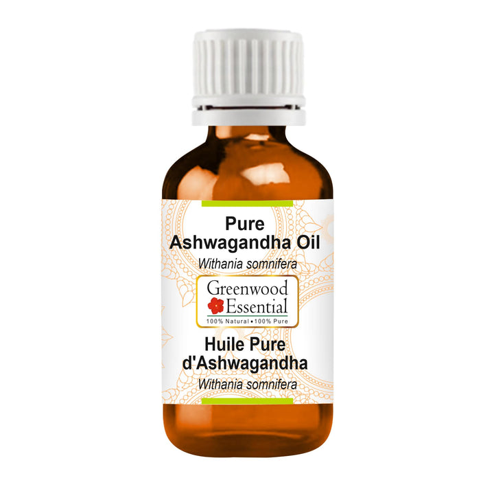 Deve Herbes Greenwood Essential Pure Ashwagandha Oil (Withania somnifera) Premium Therapeutic Grade for Hair, Skin & Aromatherapy 15ml (0.50 oz), Light Brown