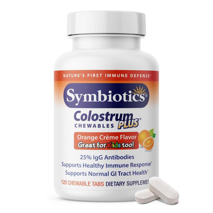 Colostrum 120ct Chewables Plus - Immunity Support for Adult & Kids - Lactoferrin Supplement & Colostrum Protein - Supports Digestion & Gut - 25% lgG Antibodies, Gluten Free - Orange Creme