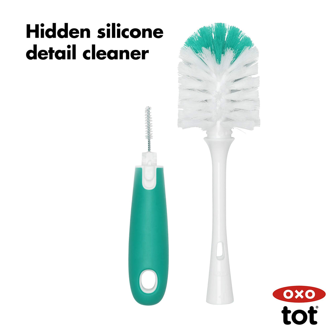 Tot Bottle Brush with Nipple Cleaner and Stand - Teal, 1 Count (Pack of 1)