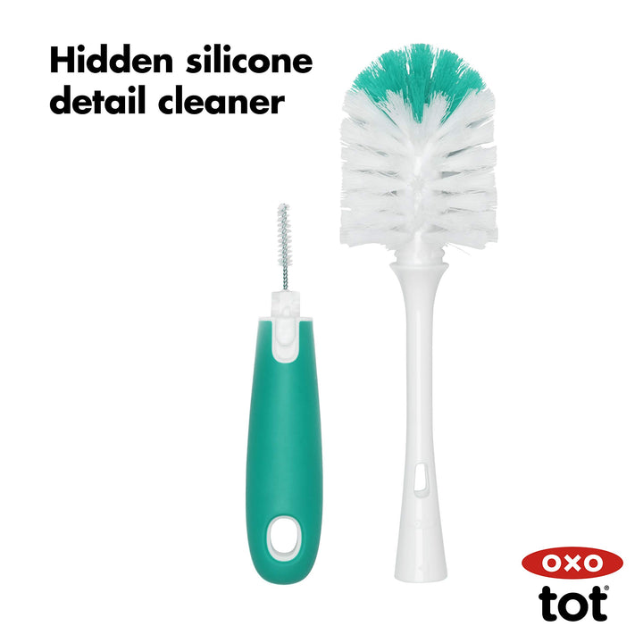 Tot Bottle Brush with Nipple Cleaner and Stand - Teal, 1 Count (Pack of 1)