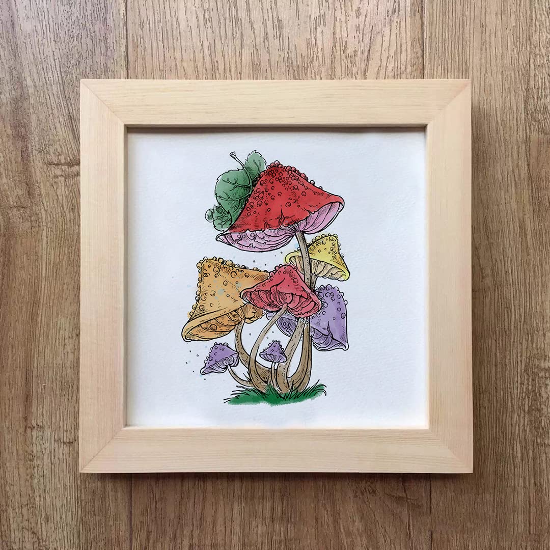 Mushroom Clear Stamps for Card Making and Photo Album Decorations, Flower Leaves Words Clear Rubber Stamps Silicone Reusable Stamp for DIY Scrapbooking Paper Craft Album Decoration