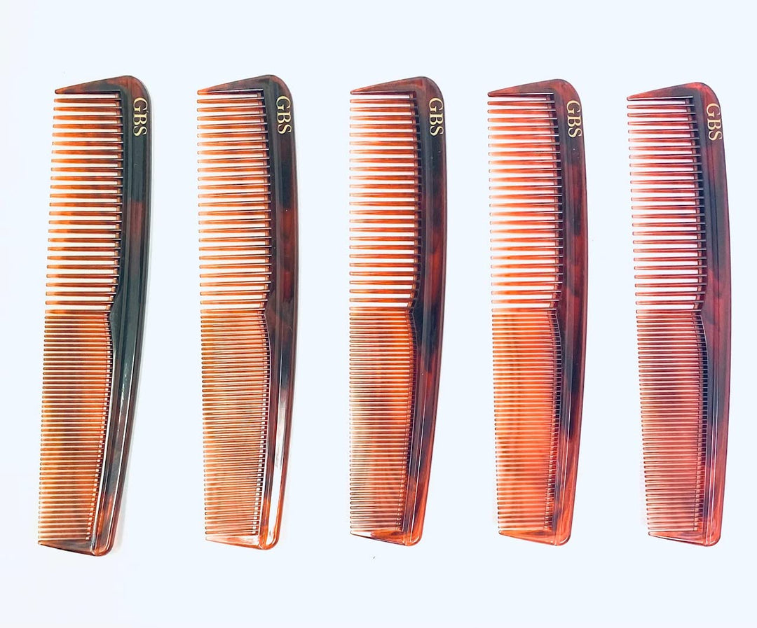 GBS Grooming Comb Combo - 5 Tortoise Unbreakable Pocket Comb Comes with All Fine Black Pocket Comb &amp; Coarse/Fine Pocket Comb by GBS