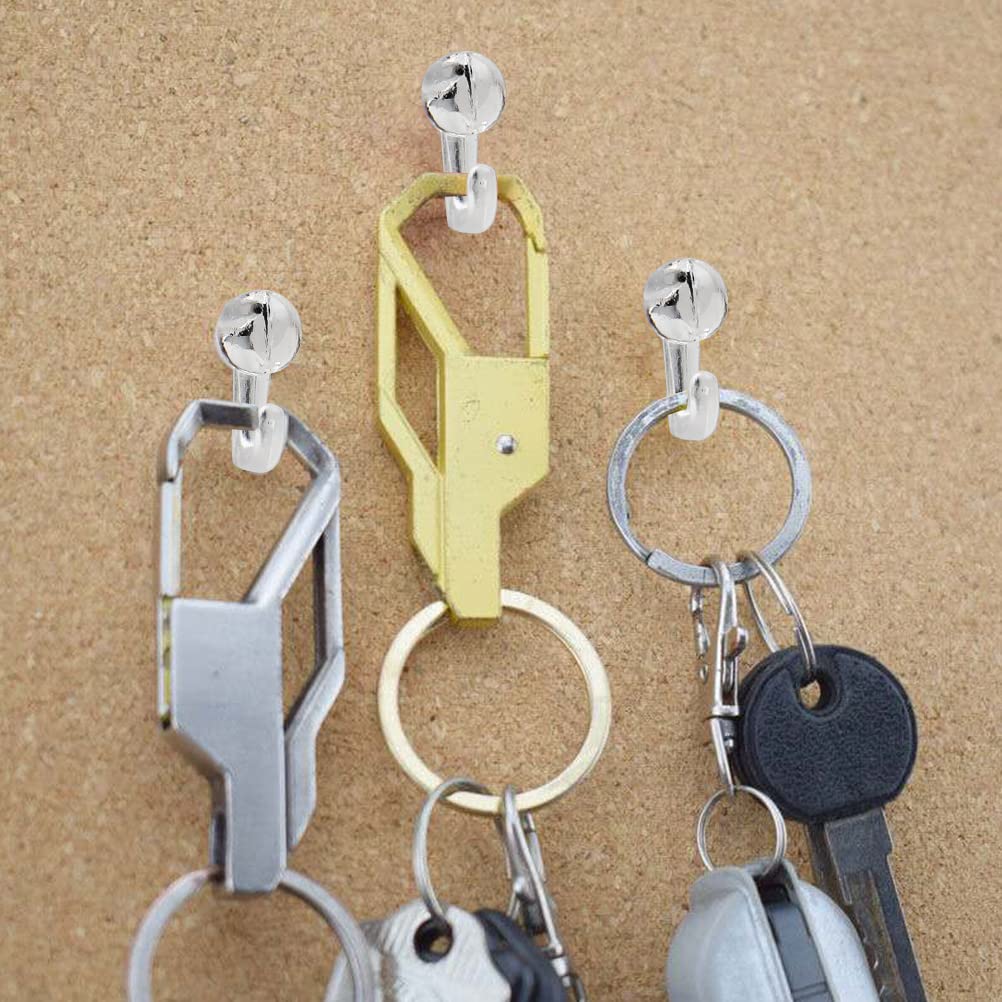 60Pcs Push Pin Hooks, Clear Thumb Tacks Wall Push Pins Plastic Heads Pin Tacks Decorative Push Pins with Hooks for Cork Board, Bulletin Board, Map, Calendar, Wall Hangings