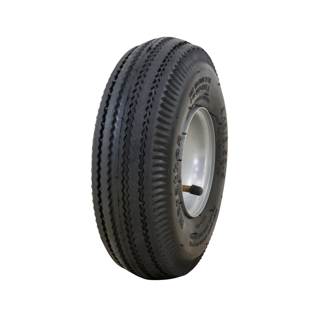 4.10/3.50-4 Pneumatic (Air Filled) Hand Truck / All Purpose Utility Tire on Wheel, 2.25 Offset Hub, 3/4 Bearings