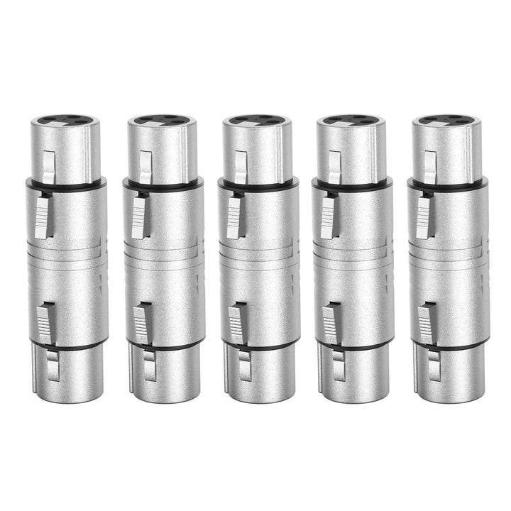 XLR Female to Female, [5-Pack] XLR 3 Pin Female to 3 Pin Female Microphone Line Adapter