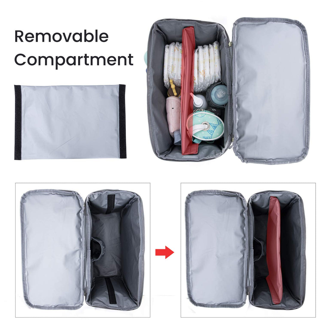 Orzbow XL Universal Stroller Organizer, Waterproof Large Baby Diaper Bag, Stroller Caddy Organizer with Cup Holder & Shoulder Strap, 4 Ways to Carry-Backpack, Shoulder, Messenger & Mom Handbag, Grey