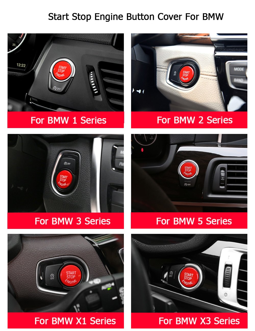 Jaronx Sports Red Start Stop Engine Switch Button Compa