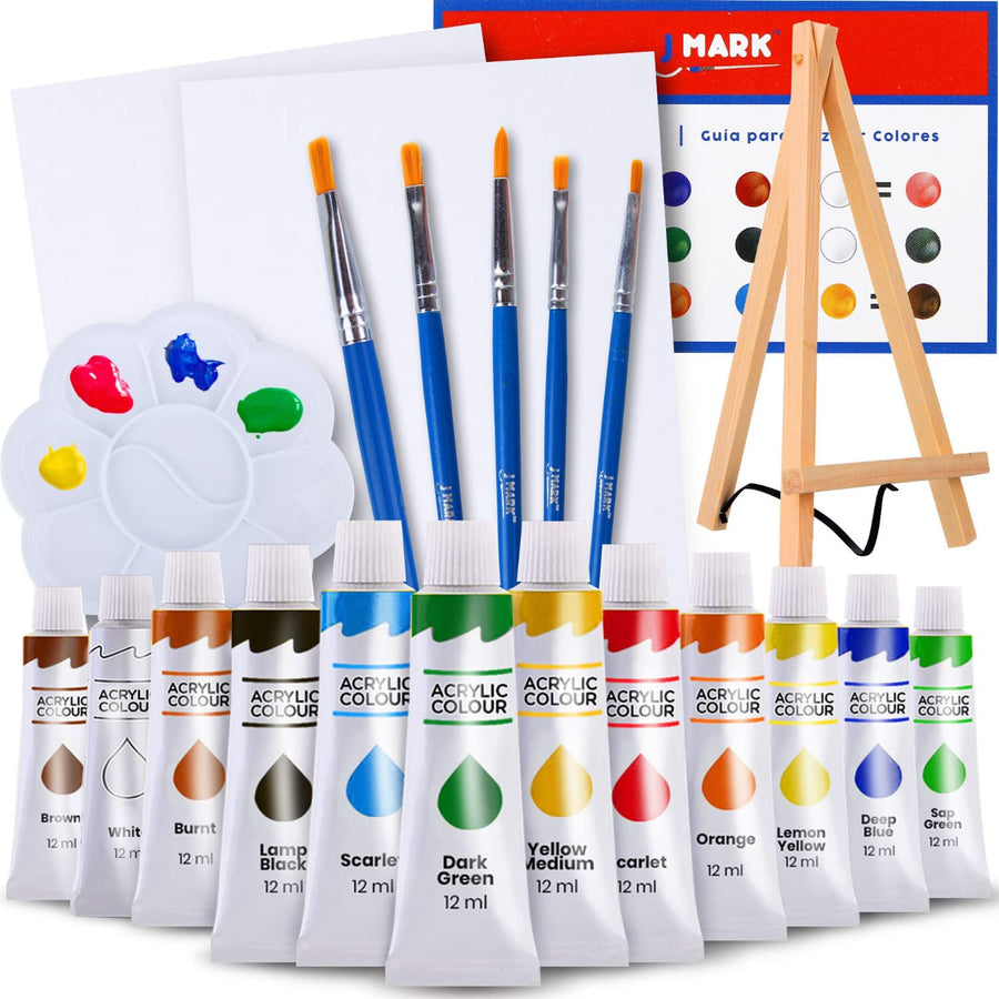 J MARK Painting Kit Includes Acrylic Paint Set, 8 x 10 