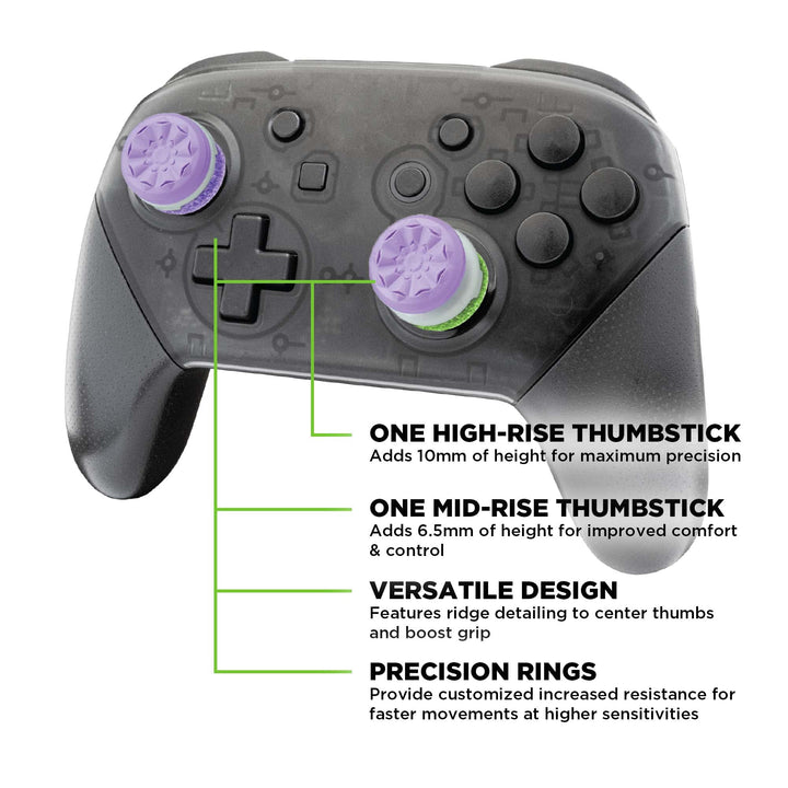 Aim Boost Kit for Nintendo Switch Pro Controller | Includes Performance Thumbsticks and Precision Rings | Galaxy Edition