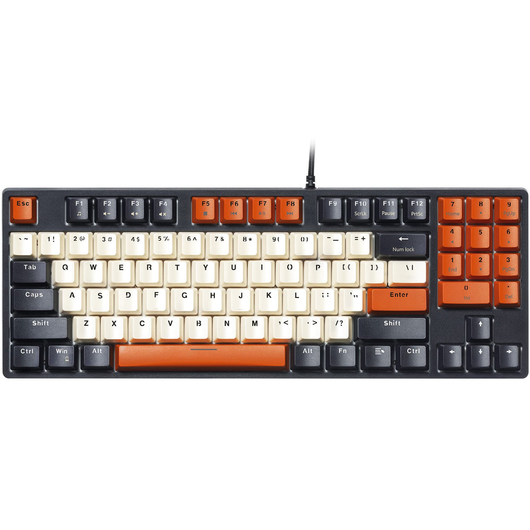 Mechanical Keyboard, Wired Compact PC Keyboard with Number Pad Red Switch Mechanical Gaming Keyboard 89 Keys for Computer/Laptop (Black)
