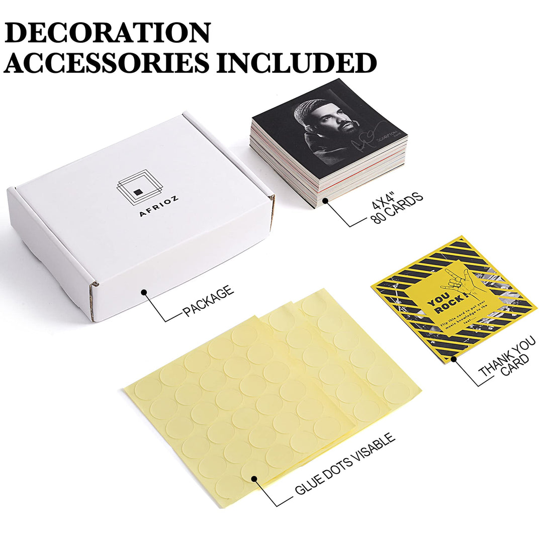 Aesthetic Album Cover Posters or Trendy Rapper Photo Collage Kit Perfect For Dorm/Room Wall Decor With Glue Dots, 80pc 4x4
