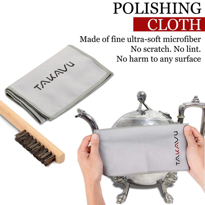 Horsehair Detail Brush Set 2pcs Silver Cleaning Brushes