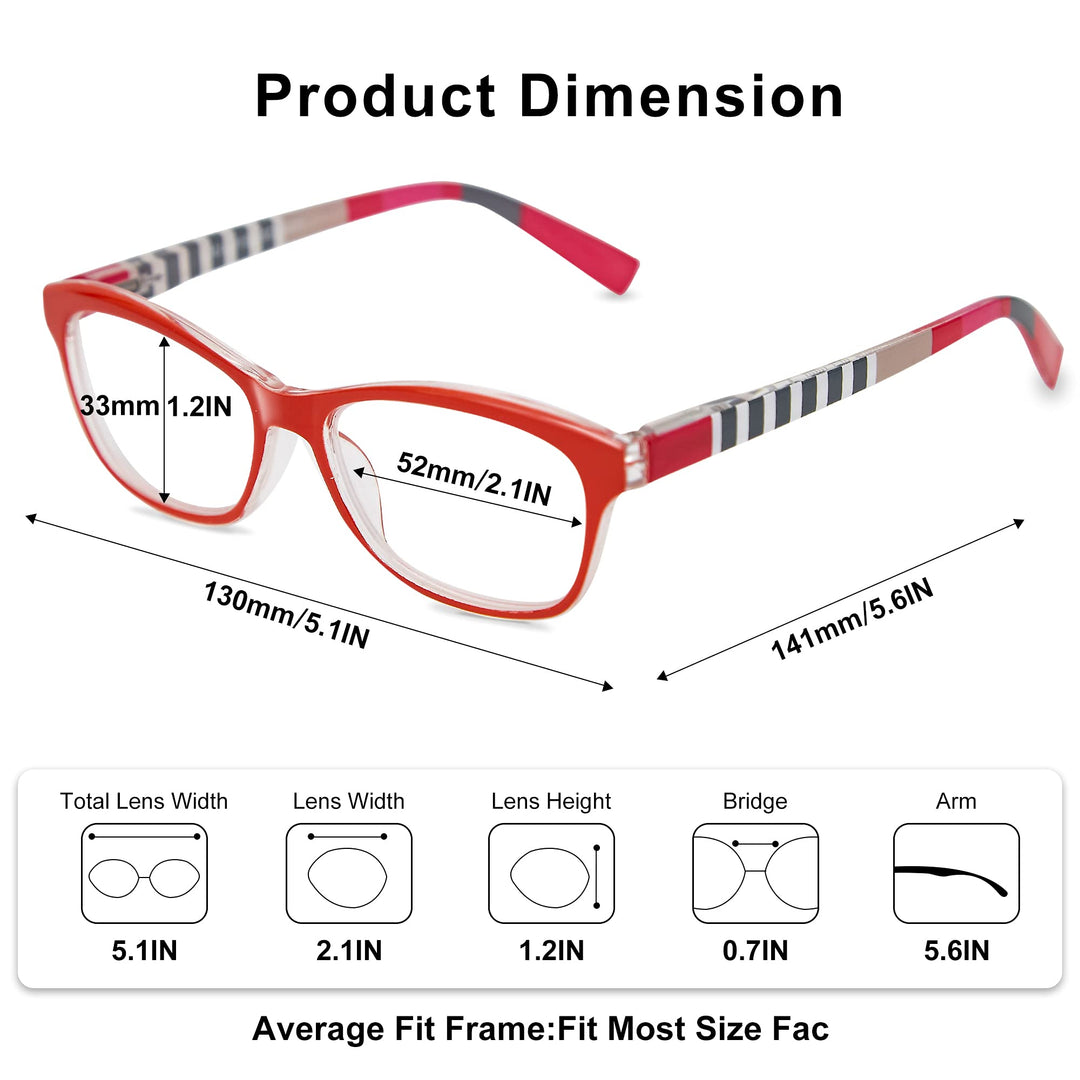 EYEGUARD 3 Pack Lightweight Reading Glasses for Women w