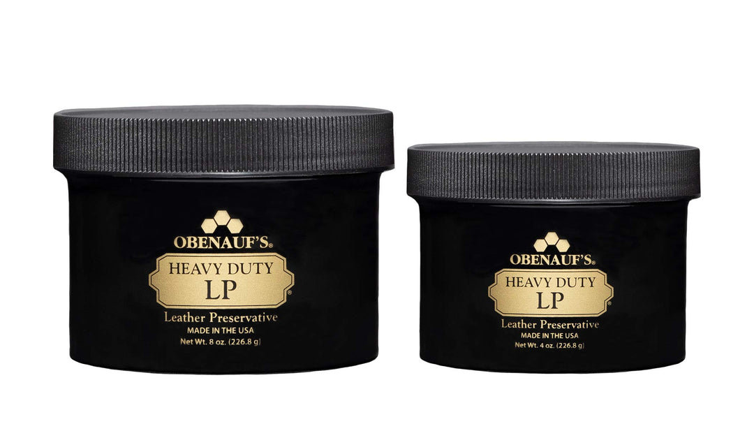 Obenauf&#39;s Heavy Duty LP Leather Preservative (8oz)- All Natural Beeswax Oil Conditioner- Rejuvenate Restore &amp; Preserve Sunfaded or Cracked Boots Jackets Saddles Car Auto Upholstery Furniture- USA Made