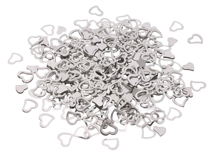1200Pcs Love Heart Shaped Confetti, Table Wedding Decoration, Glitter Confetti for Wedding Party (Silver)