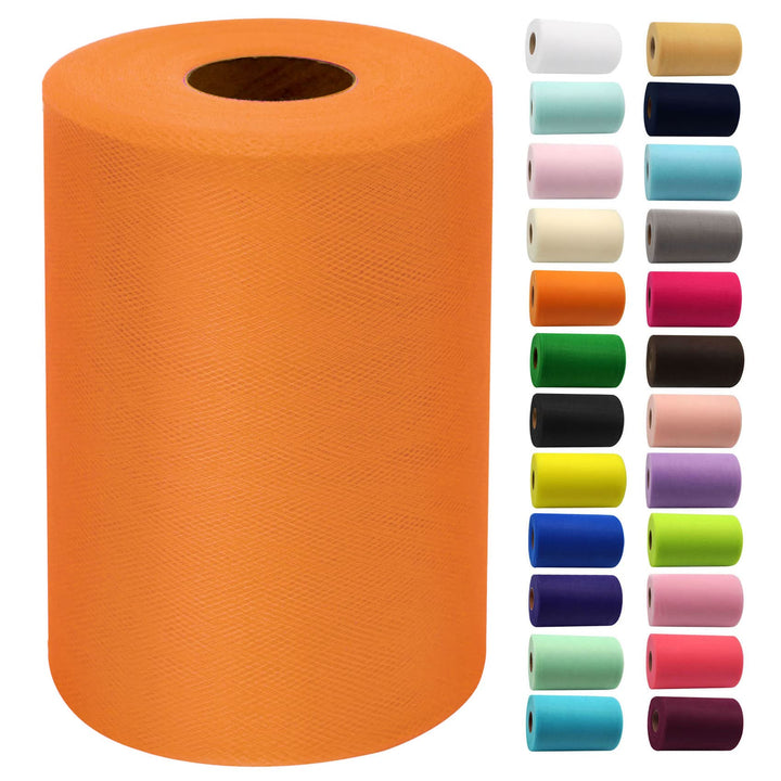 Orange Tulle Fabric Rolls 6 Inch by 100 Yards (300 feet