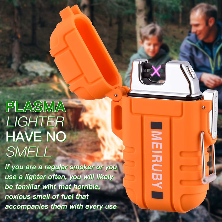 MEIRUBY Electric Windproof Lighter for Outdoors Family Camping BBQ Use, for Dad Men Boyfriend