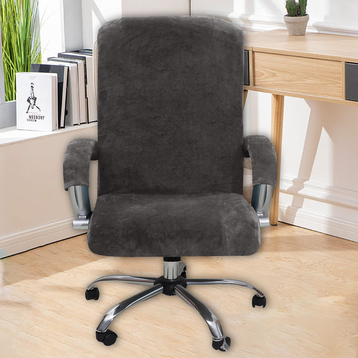 NILUOH Velvet Office Chair Cover with Arm Covers Stretc