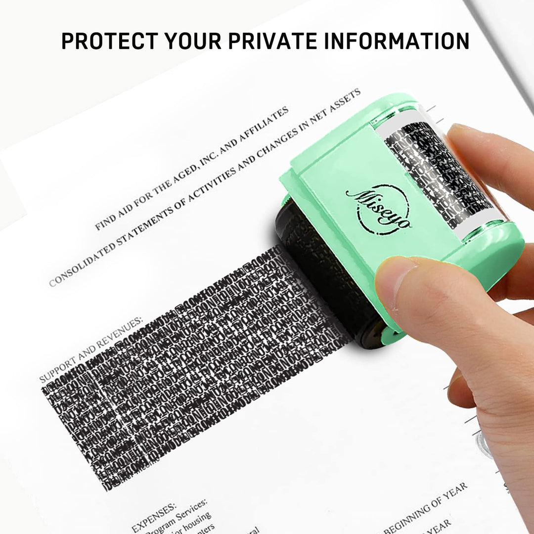 Miseyo Wide Identity Theft Protection Roller Stamp Set 