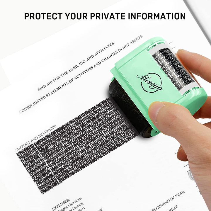 Miseyo Wide Identity Theft Protection Roller Stamp Set 