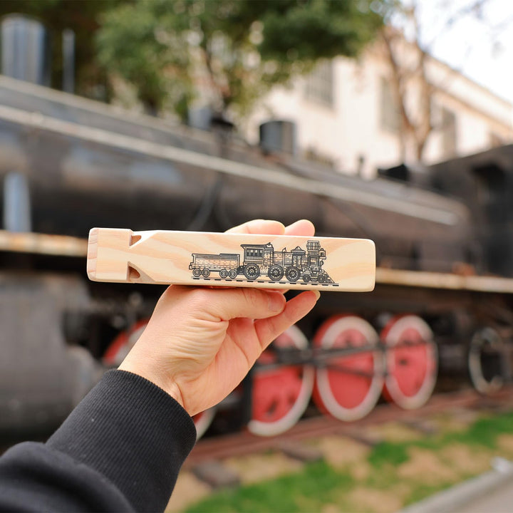 Solid Wood Train Whistle 4 Tone Musical Toy for Kids (1 pack)