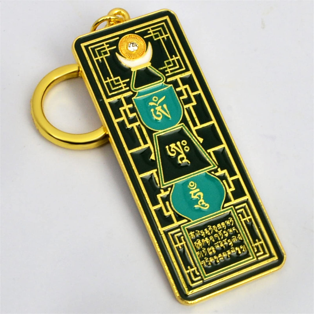 Feng Shui Emerald Pagoda With Om Ah Hum Amulet Gift