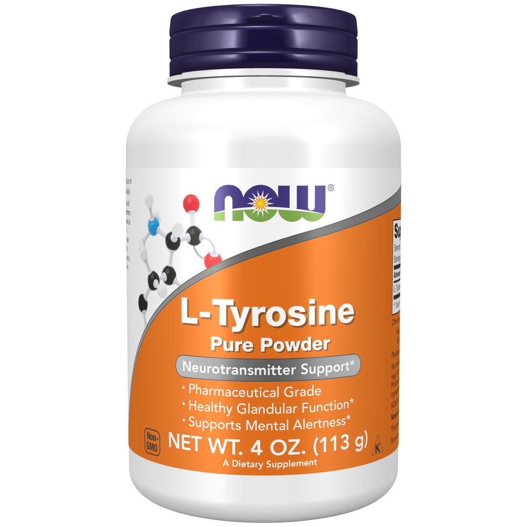 NOW Foods Supplements, L-Tyrosine Powder, Free-Form, Ne