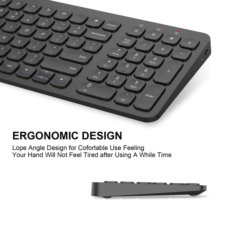 cimetech Wireless Keyboard Mouse Combo, Compact Full Si